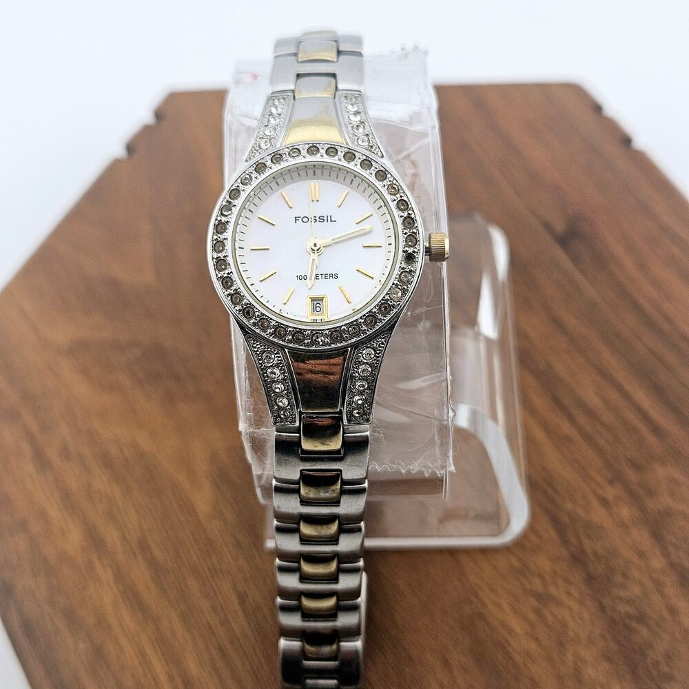 Fossil Silver and Gold Women's Watch like new condition working battery